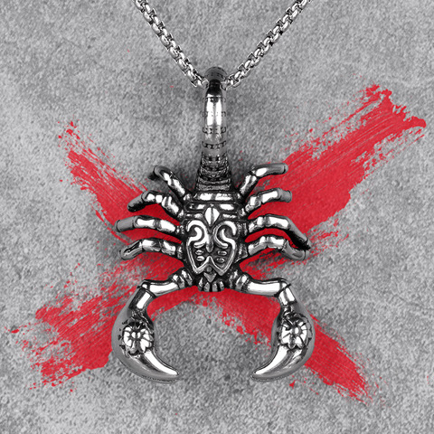 Scorpion Animal hommes longs colliers pendentifs chaîne Punk Hip Hop pour garçon mâle en acier inoxydable bijoux créativité cadeau en gros ► Photo 1/6