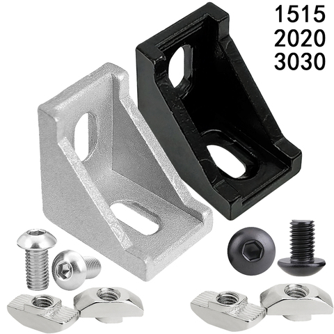 Connecteur de fixation d'angle pour 15S 20S 30 S, Extrusion d'aluminium, 20 pièces, 50 pièces, série 1515 2022 3030 ► Photo 1/6