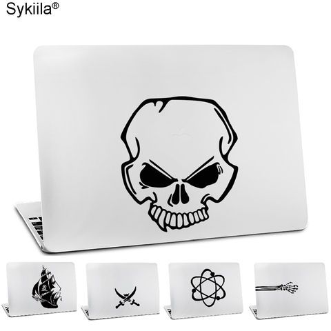 Autocollant blanc crâne de Pirate pour Macbook Air 11 13 Pro 13 15 17 Retina, étiquette de Logo d'ordinateur portable ► Photo 1/6