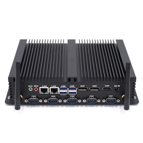 Mini PC industriel windows 485/linux, Core i3-i5/i5-7200u/i7-8550u, avec rrs232/7/10 COM, avec wi-fi, Bluetooth, HDMI, VGA, DP ► Photo 1/6