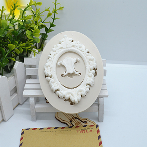 Moule à Fondant en Silicone, cadre en dentelle de fleurs, outils de décoration de gâteaux de mariage, pâtisserie, accessoires de cuisine, 1 pièce, FM1480 ► Photo 1/6