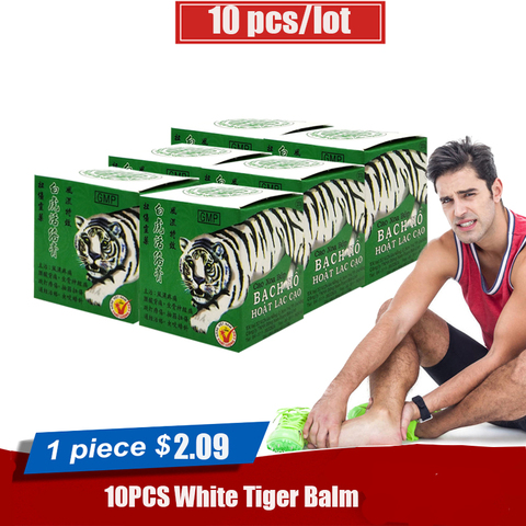 10 pièces/lot Vietnam baume de tigre blanc pour maux de tête Patch de mal de dents crème corps cou masseur méridiens Stress soulagement de la douleur crème ► Photo 1/6