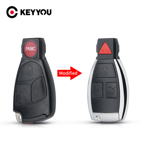 KEYYOU-coque intelligente pour voiture, télécommande, porte-clés étui, pour Mercedes Benz MB C classe E, 2001-2007 ML, 2005-2010 S, SL SLK CLK, AMG 2/3/4 boutons ► Photo 1/6