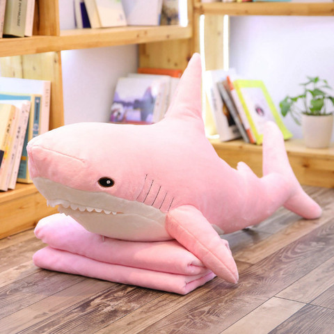 60-140cm géant russie requin d'ike un oreiller de requin rose en peluche jouets en peluche grand canapé coussin pour fille enfants cadeau de noël ► Photo 1/6