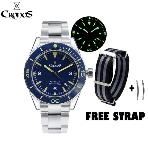 Cronos-Sea Master 300-montre pour hommes, cadran Sandwich, automatique NH35, cadran rotatif, étanche à 200M, bracelet métallique ► Photo 1/6