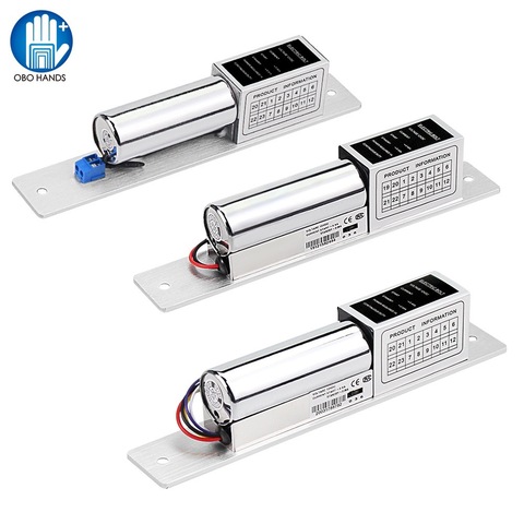 Serrure à boulon électrique 2 / 5 fils serrure de porte à mortaise électronique DC12V délai réglable pour la sécurité d'entrée de porte en verre en bois ► Photo 1/6