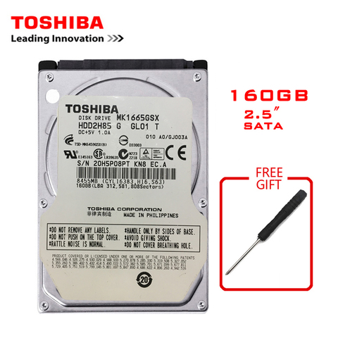 TOSHIBA-disque dur interne HDD, sata 2, 160 pouces, avec capacité de 2.5 go, pour ordinateur portable, Notebook, 160 go, 2/8 mo de 100 à 5400 RPM, 7200 mo/s ► Photo 1/6