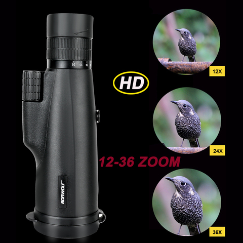 Borwolf – monoculaires 12-36X50 prisme BAK4, lentille optique FMC, télescope de chasse haute puissance, observation des oiseaux, étanche, vision nocturne ► Photo 1/1