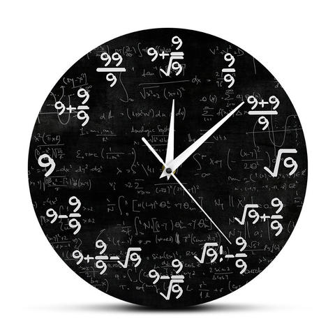 Horloge murale moderne suspendue de maths, horloge de 9s, pour salle de classe de maths, décoration artistique ► Photo 1/6