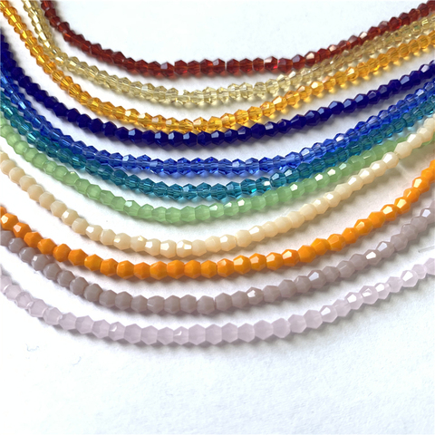 Perles bicone multicolores de qualité 2mm, 1 brin, 190 pièces, pour la fabrication de bijoux, bracelets, colliers, DIY ► Photo 1/6