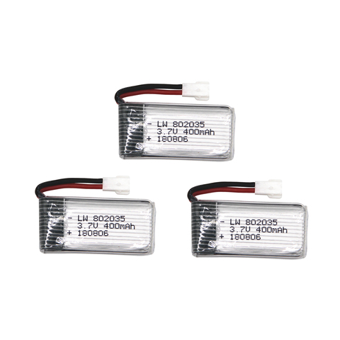 3 pièces Limskey 3.7V 400mAh 25C Drone Batterie Lipo Rechargeable 752035 Pour Drone RC E33 E33C H99W KY101 H31 H6C H98 H107 Quadrirotor ► Photo 1/3