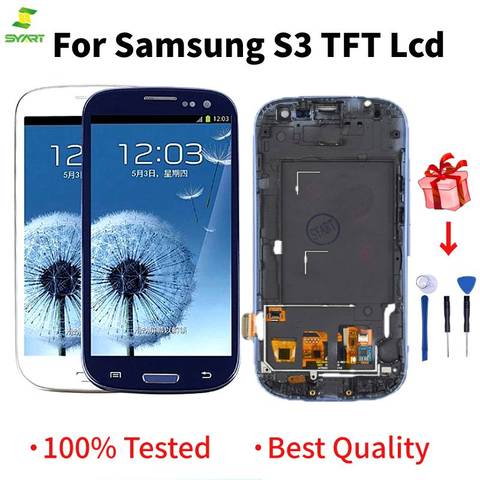 100% Testé 4.8 ''écran LCD Pour Samsung S3 LCD Avec ensemble numériseur à écran tactile Avec Cadre Pour Samsung Galaxy S3 i9300 ► Photo 1/6