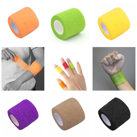 Bande élastique auto-adhésive colorée de 2.5cm x 5M, bande de Sport, bande de soutien musculaire d'urgence, outil de premiers soins pour le genou ► Photo 1/5