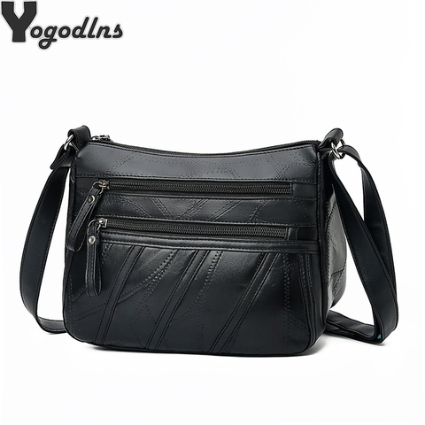Sac à main en cuir pu pour femmes, sacoche à bandoulière, à rabat noir ► Photo 1/6