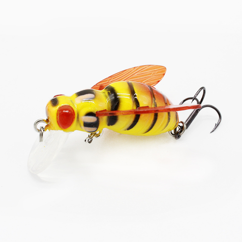 Gorgons leurre de pêche abeille artificielle manivelle guêpe Wobbler insecte appât cigale basse leurre de pêche ► Photo 1/6