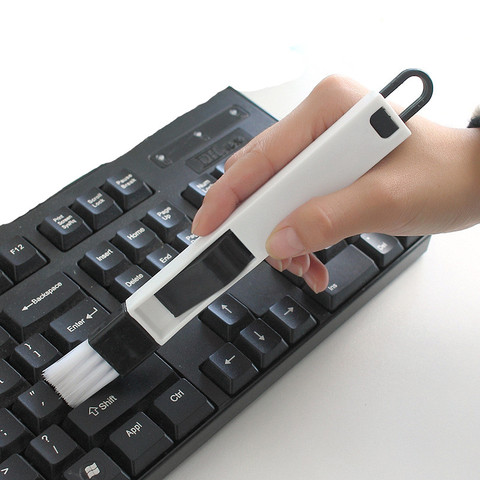 Brosse de nettoyage de clavier d'ordinateur, ensemble de bureau d'école polyvalent 2 en 1, outil de papeterie, fournitures de bureau 1 pièce ► Photo 1/6