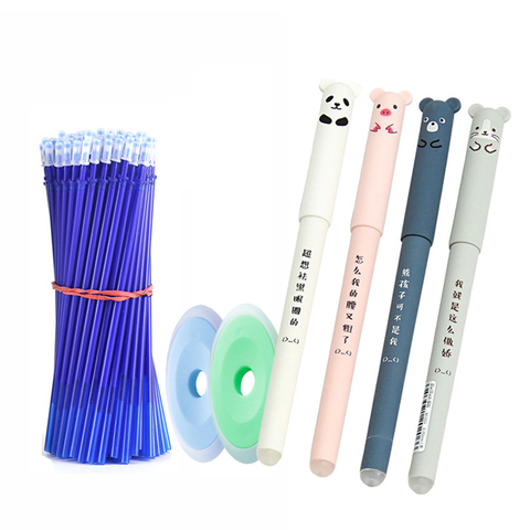 26 pièces/ensemble animaux Panda effaçable Gel stylo 0.5mm effaçable stylo recharges tiges lavable poignée école bureau fournitures papeterie ► Photo 1/6