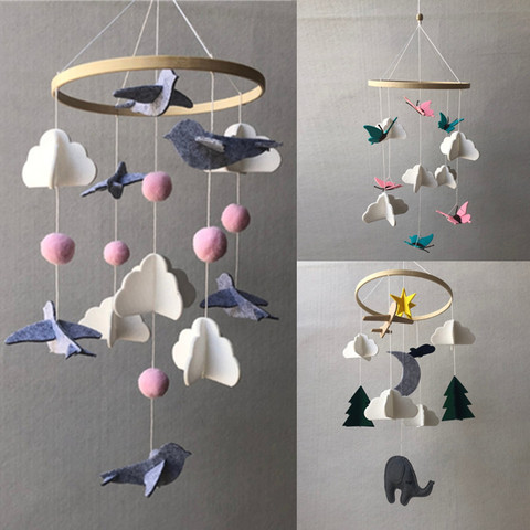 OOTDTY nordique bébé hochet suspendu lit carillons éoliens cloche, Mobile sur le berceau bébé jouet, enfants jouet chambre décor photographie accessoires ► Photo 1/6