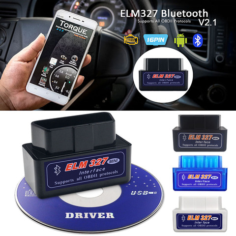 Elm327 – outil professionnel de Diagnostic de voiture, Scanner OBD2, Bluetooth, pour Hyundai, Mazda, Suzuki, Subaru, Buick, Peugeot, Android V2.1 ► Photo 1/6