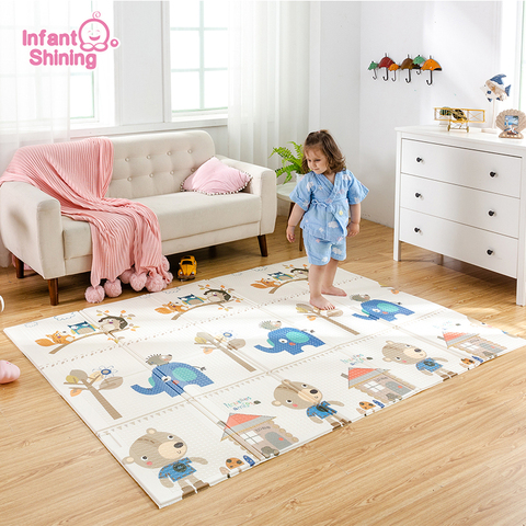 Infantile brillant bébé tapis Portable pliable bébé tapis d'escalade 150X200x1CM bébé tapis de jeu mousse coussin XPE insipide salon jeu couverture ► Photo 1/6