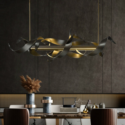 Lampe LED suspendue en fer au design nordique post-moderne, luminaire décoratif de luxe, idéal pour une réception, un bar ou un restaurant ► Photo 1/5