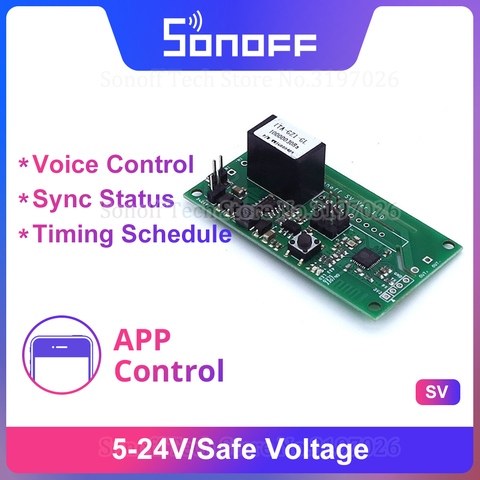 Itead Sonoff – Module de commutation intelligent WiFi sans fil SV 5-24V, tension de sécurité, prise en charge du développement secondaire, fonctionne avec l'application eWeLink ► Photo 1/5