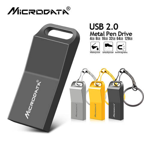 Clé usb en métal, support à mémoire de 4 gb 8gb 16 GB 32 GB 128gb 64 gb, lecteur flash avec LOGO personnalisé ► Photo 1/6