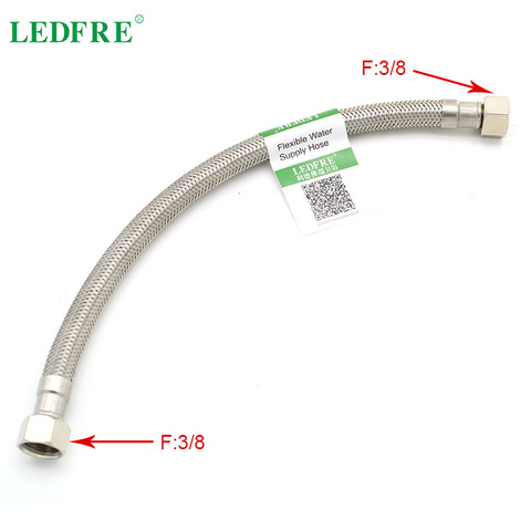 LEDFRE F3/8 * F3/8 304 acier inoxydable tressé tuyau robinet ligne d'alimentation relie tuyau tressé robinet connecteur plomberie LF15017 ► Photo 1/6