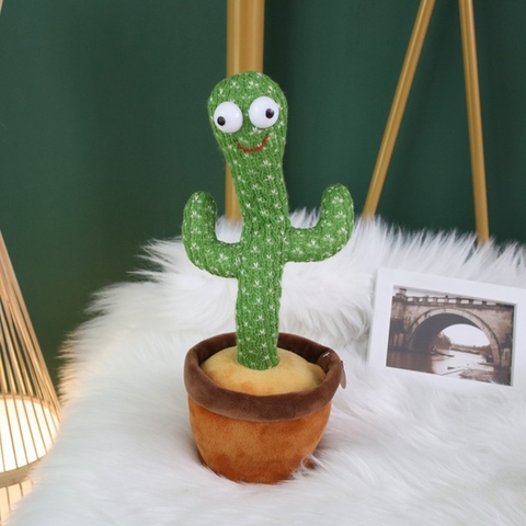 Jouet en peluche Cactus avec musique pour enfants, jouet électrique amusant, plante dansante, décoration de bureau et de maison, cadeaux, 32cm ► Photo 1/6