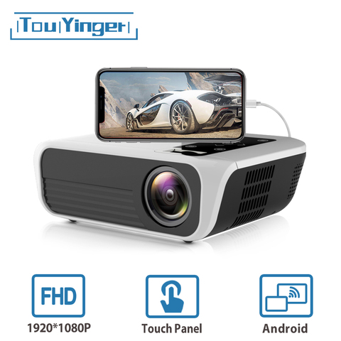 Touyinger L7 LED natif 1080P projecteur full HD mini marques USB projecteur 4500 Lumens Android 7.1 wifi Bluetooth pour Home cinema ► Photo 1/6