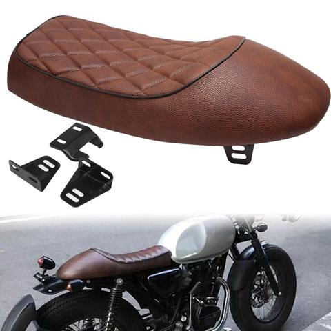 Moto universel café Racer siège personnalisé Vintage bosse selle plat pan rétro siège pour Honda CB125S CB200 CB350 CL350 CB400 ► Photo 1/6