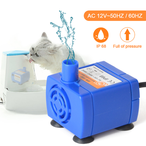 Mini pompe à eau pour animaux de compagnie, pompe à eau pour animaux de compagnie, ac12 v, pour chien et chat, remplacement, distributeur d'eau électrique ultra silencieux ► Photo 1/6