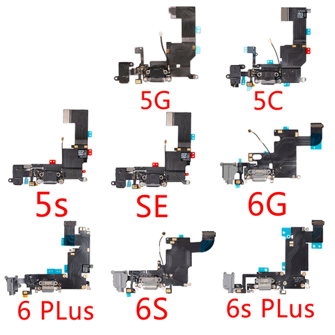 Connecteur de Port de charge pour iPhone 6G 6 6S Plus 5G 5C 5s SE, prise Audio pour casque et Microphone, câble flexible de remplacement ► Photo 1/6