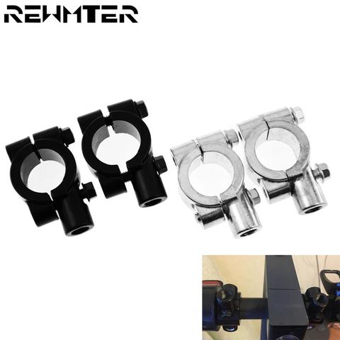 2 pièces noir argent moto accessoires miroir montage pince vue arrière miroir support taille 22mm 10mm 8mm 10mm 25mm ► Photo 1/6