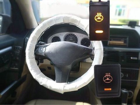 Couvre-volant électrique en alliage pour voiture 12V | Couvre-volant de direction en fiber, couvre-volant chauffant en w hiver, spécial pour Toyota ► Photo 1/6