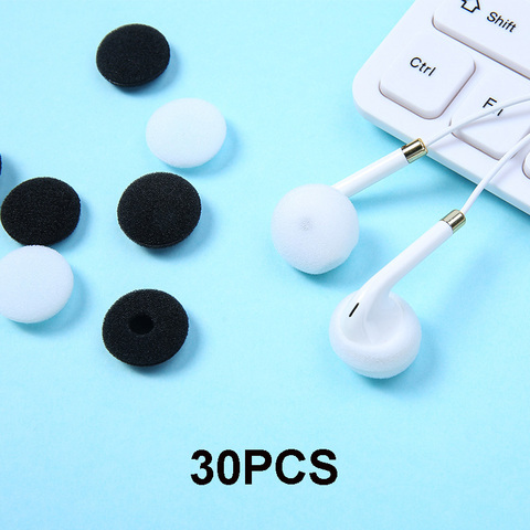 30 pièces/15 paires 18mm mousse écouteurs écouteurs écouteurs casque conseils coussin remplacement oreillettes éponge couvre pour MP3 MP4 ► Photo 1/4