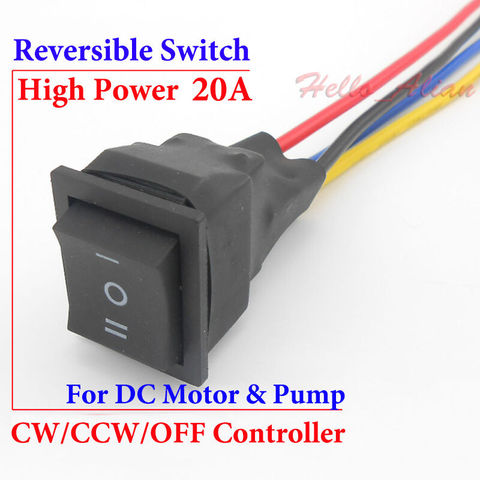 Pompe à moteur cc haute puissance 20A CW CCW interrupteur réversible bouton poussoir à 3 voies ► Photo 1/4