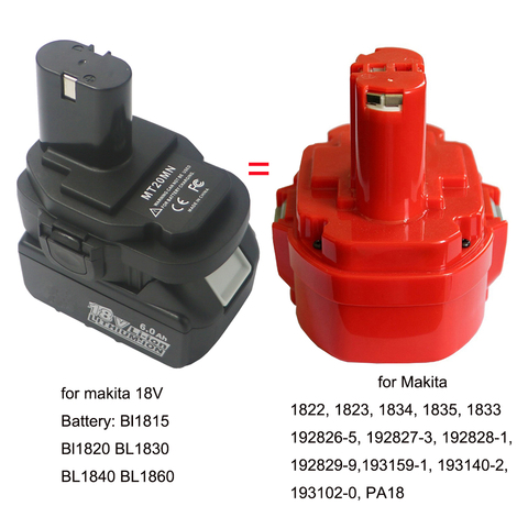 DVISI – adaptateur pour outils makita sans fil, batterie li-ion 18V, conversion en 18V NI-CD/NI-MH, MT20MN ► Photo 1/6