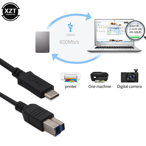 USB 3.1 Type C à 3.0 B BM câble connecteur de Transmission de données 10Gbp/s pour téléphone Macbook ordinateur portable imprimante disque dur Scanner ► Photo 1/6