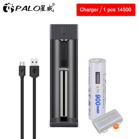 Batterie lithium-ion Rechargeable, 3.7V, 900mAh, chargeur de grande capacité, pour lampe de poche à lumière Laser et LED ► Photo 1/6