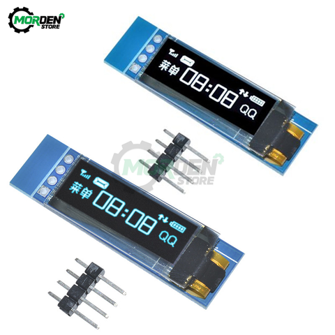 Écran LCD OLED 0.91 pouces 128x32, Module IIC I2C, Interface SSD1306, pilote IC DC 3.3V 5V 4 broches pour Arduino PIC, bricolage ► Photo 1/6