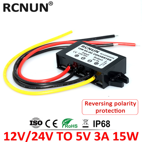 12 V à 5 V 3A Step Down DC DC Convertisseur 12 Volt à 5 Volt 3 Amp 15 W voiture Alimentation ► Photo 1/6