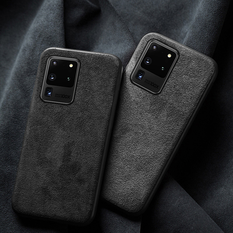 Véritable Vache En Cuir Daim pour Téléphone Galaxy S9 S8 S10E S10 plus S20 note 10 9 A70 A71 A60 A50 A51 A8 2022 housse de protection ► Photo 1/6