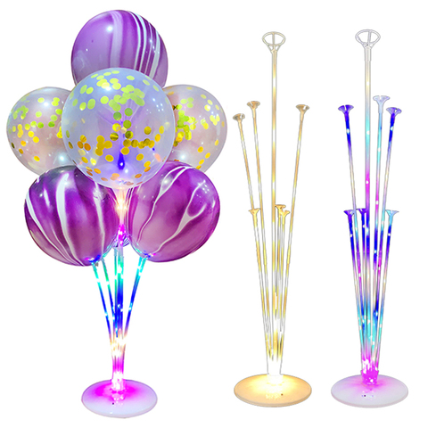 Support de ballon lumineux à Led, colonne, décoration de fête d'anniversaire pour enfants, décor de Table de mariage, ballons à Air à hélium, 1/2 pièces ► Photo 1/6