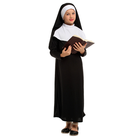 Enfants enfant Nun Costume Cosplay pour les filles Halloween Costumes déguisement ► Photo 1/5