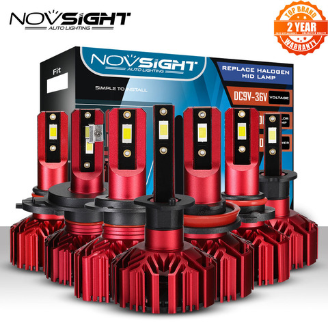 NOVSIGHT-ampoules pour phares de voiture, phare de voiture H7 H4 LED H8/H11 HB3/9005 HB4/9006 H1 H3 60W 10000lm, phare automobile 6000K ► Photo 1/6