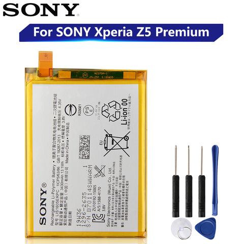 Batterie de remplacement d'origine Sony LIS1605ERPC, pour SONY Xperia Z5 Premium Z5P Dual E6853 E6883 E6833, authentique, 3430mAh ► Photo 1/6