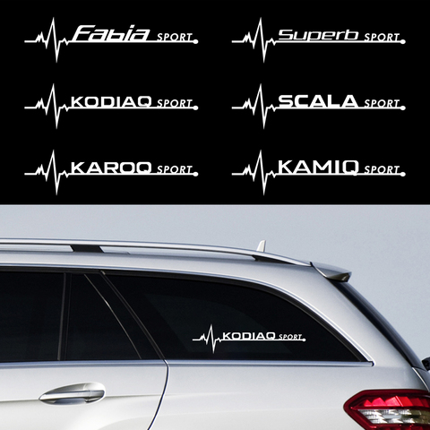 Autocollants décoratifs et créatifs, 2 pièces, pour fenêtre latérale de voiture Skoda Octavia Rapid Fabia Superb kodiaj Scala Karop Kamiq ► Photo 1/6