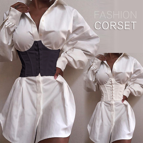 Femmes Ultra Super large ceinture élastique Corsets Bustiers dames vêtements accessoires Sexy Corset sous le buste large taille ceinture ► Photo 1/6