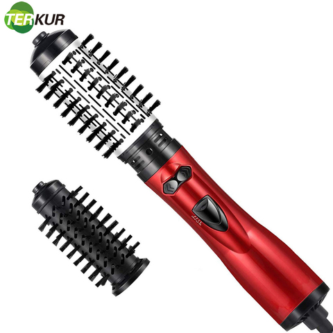 Brosse sèche-cheveux électrique, lisseur, bigoudi, fer à friser, souffleur en une étape, peigne à Air chaud remplaçable, rotation 360 ► Photo 1/6